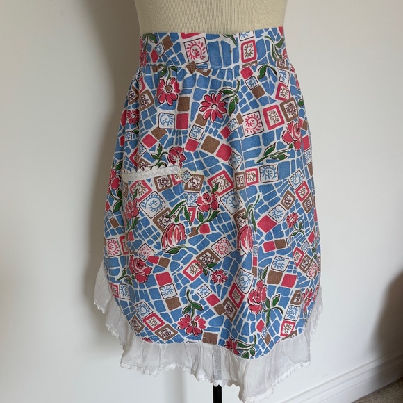 Handmade Other - Vintage Geometric Patterned Handmade Apron with Pocket